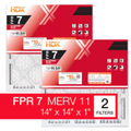 14 in. x 14 in. x 1 in. Allergen Plus Pleated Furnace Air Filter FPR 7, MERV 11 (2-Pack)
