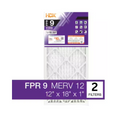 12 in. x 18 in. x 1 in. Superior Pleated Air Filter FPR 9, MERV 12 (2 Pack)