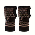 Copper Wrist Compression Sleeves, Comfortable and Breathable for Arthritis, Tendonitis, Sprains, Workout, Carpal Tunnel, Wrist Support for Women and Men (Pair)