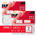 18 in. x 18 in. x 1 in. Allergen Plus Pleated Air Filter FPR 7, MERV 11 (2-Pack)