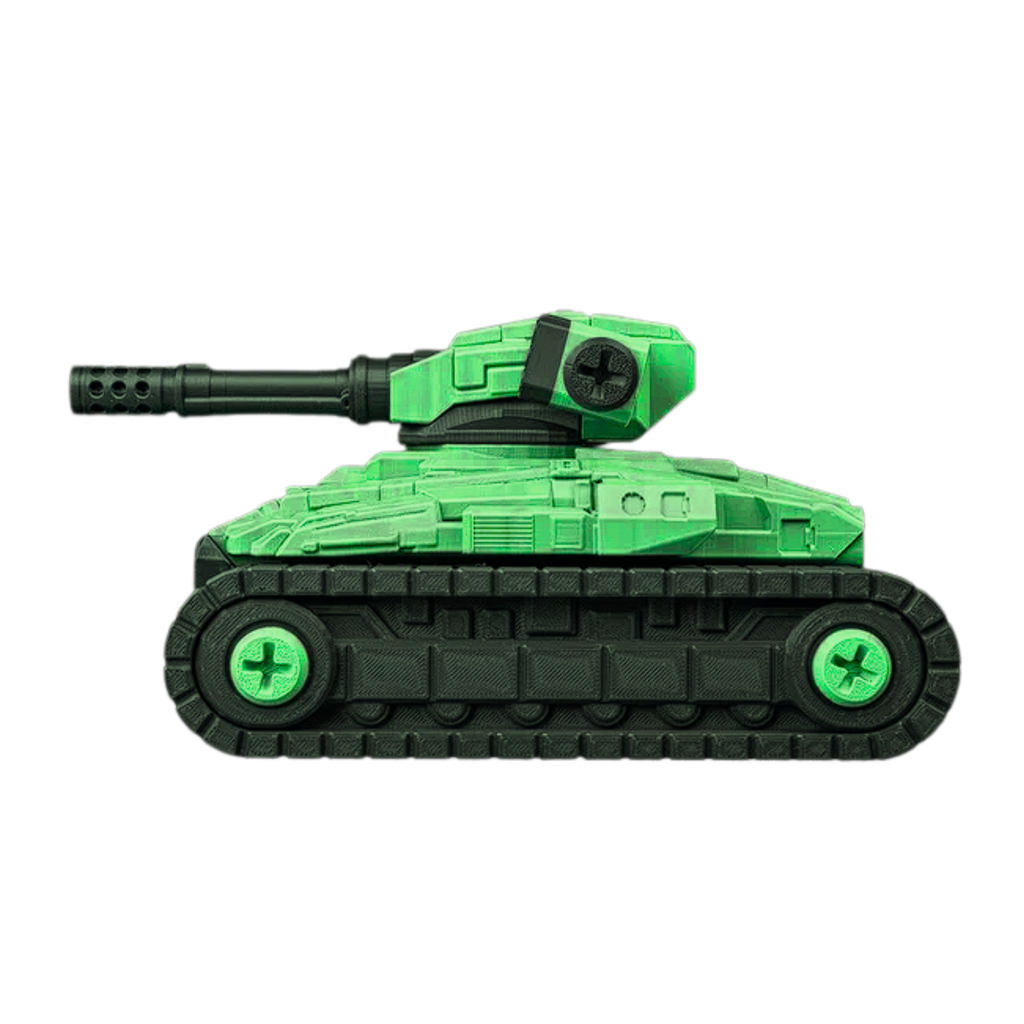 BuildInk 3D Printed Tank Model Kit – DIY Assembly Military Style Tank – Green & Black