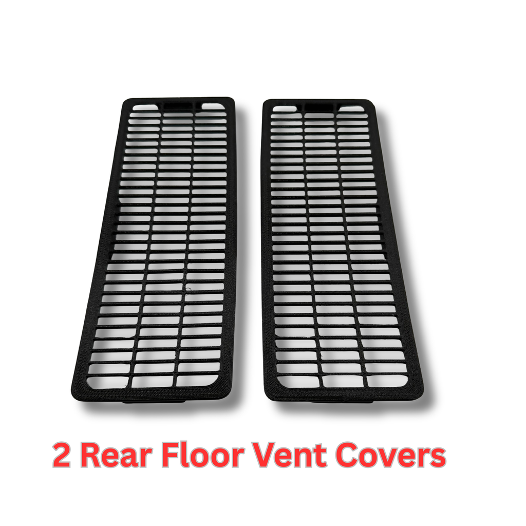 Tesla Model 3 Rear Floor Vent Covers Under Seat Grille Protector Black PETG