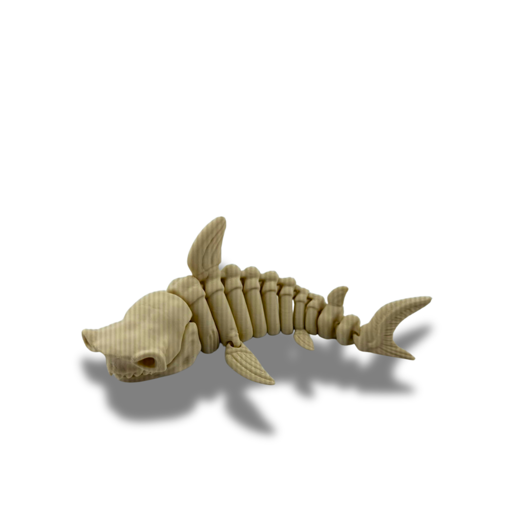BuildInk Articulated Skeleton Sea Creature Set – 6pc 3D Printed Ocean Animal Bundle – Shark, Crab, Turtle, Octopus, Starfish & Stingray Style Figures
