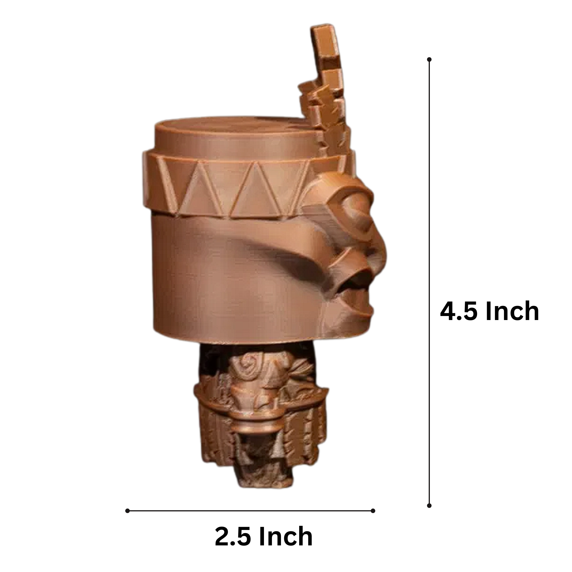 3D Printed Tribal Figurine Set – Tiki Totem + Warrior Statue – Desk Decor Collectibles – 2 Pack (4.5")