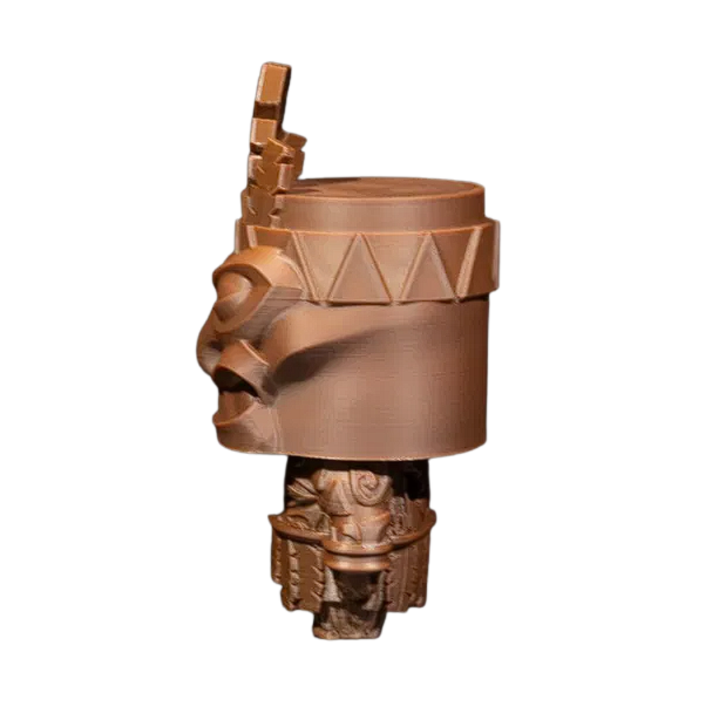 3D Printed Tribal Figurine Set – Tiki Totem + Warrior Statue – Desk Decor Collectibles – 2 Pack (4.5")