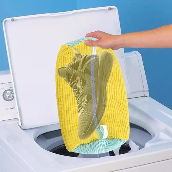 Reusable Shoe Washing Bag for All Types and Sizes of Shoes (1pc Yellow)