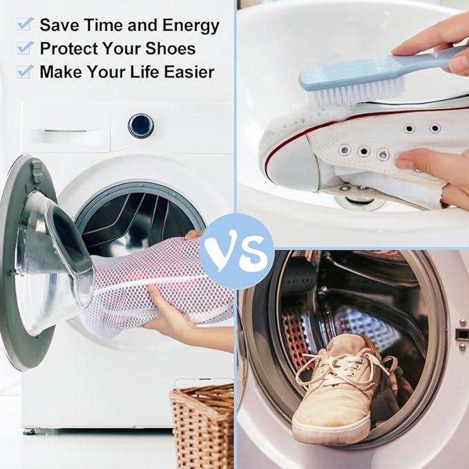 1pc Durable Polyester Mesh Laundry Bag for Sneakers, Running Shoes, Socks & Bras - Zippered Washing Machine Shoe Storage Bag, Travel Organizer