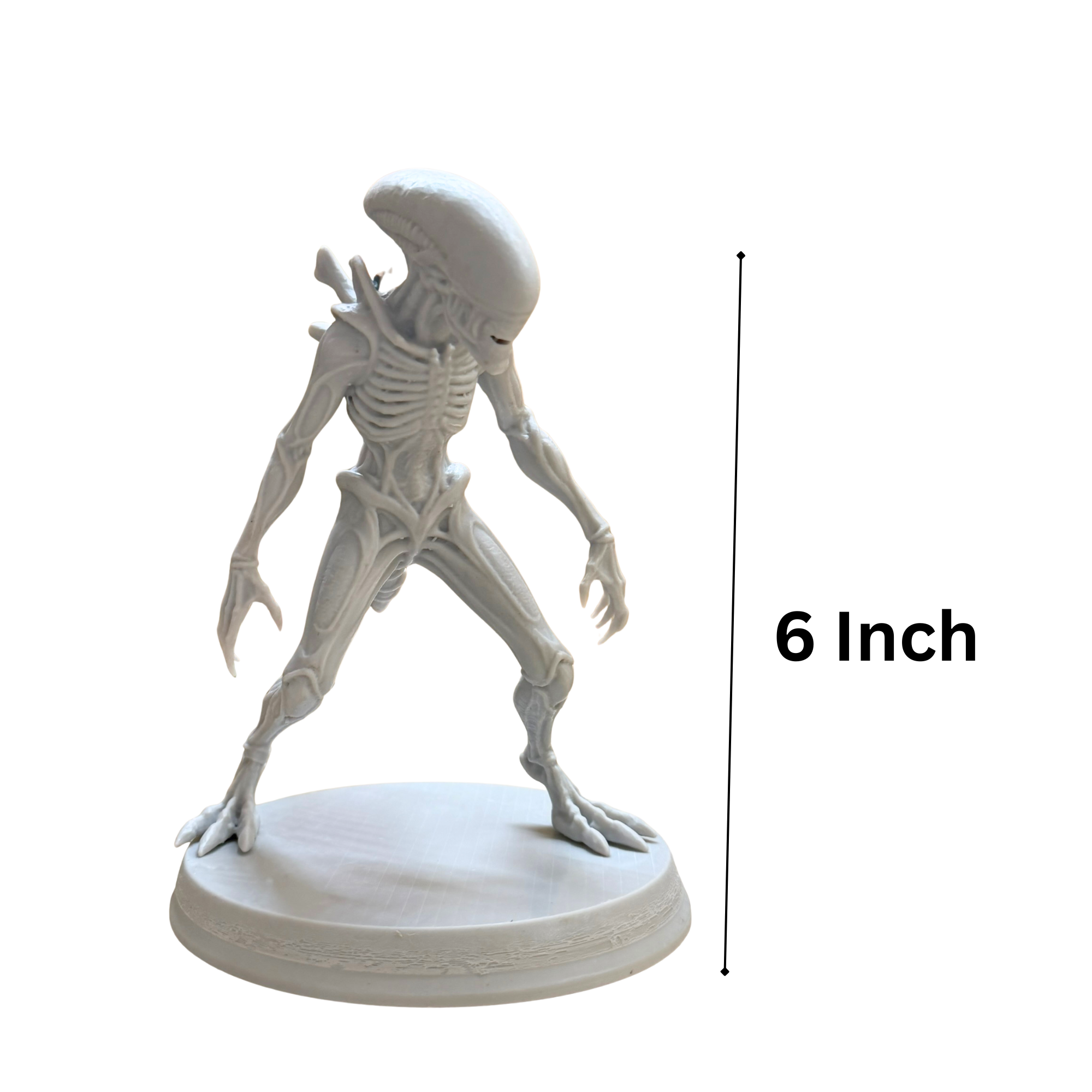 6" Sci-Fi Space Creature Figure White Resin Collectible Display Statue 14+