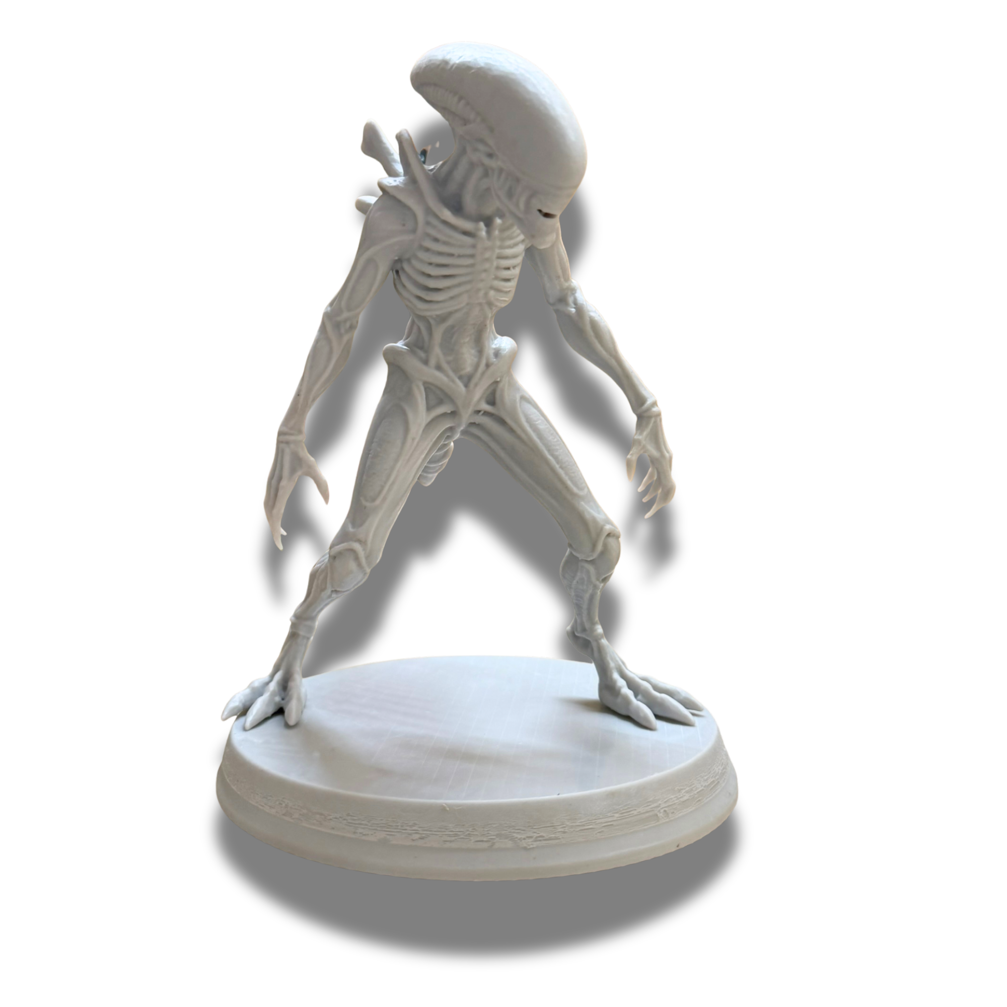 6" Sci-Fi Space Creature Figure White Resin Collectible Display Statue 14+