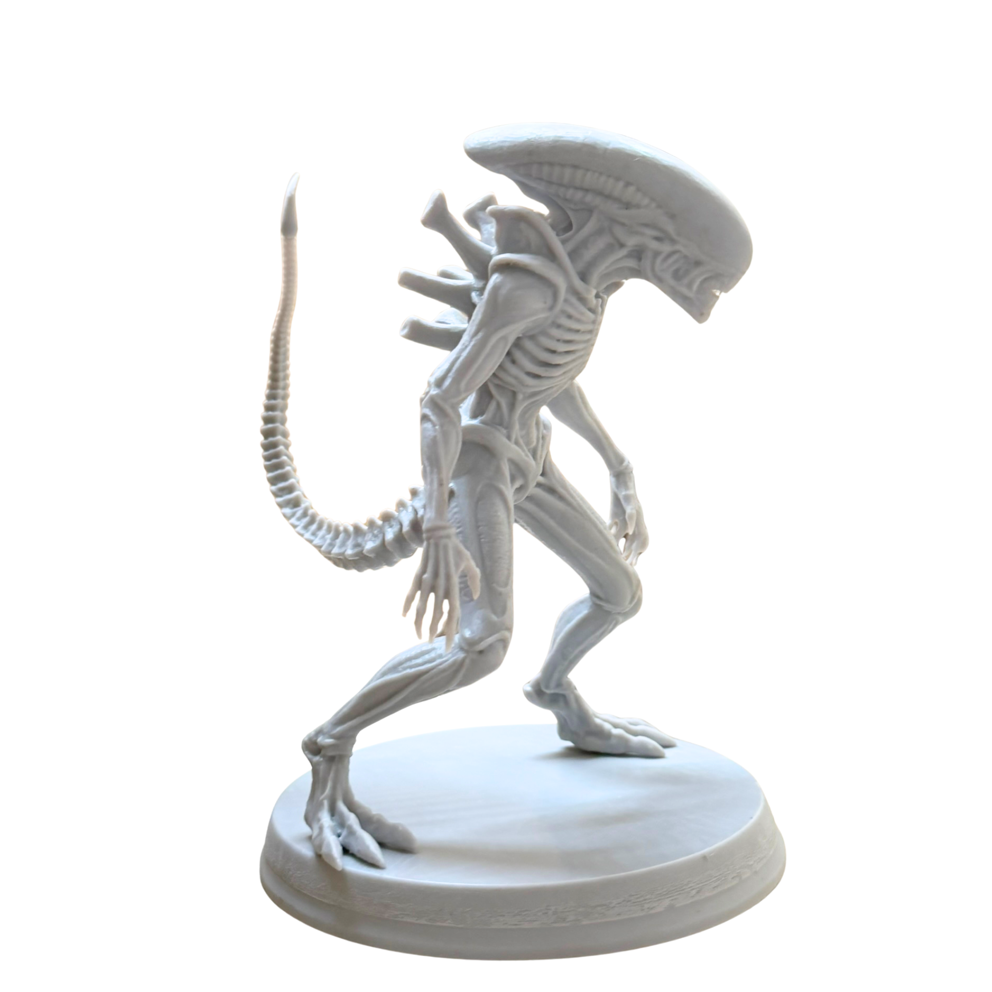 6" Sci-Fi Space Creature Figure White Resin Collectible Display Statue 14+