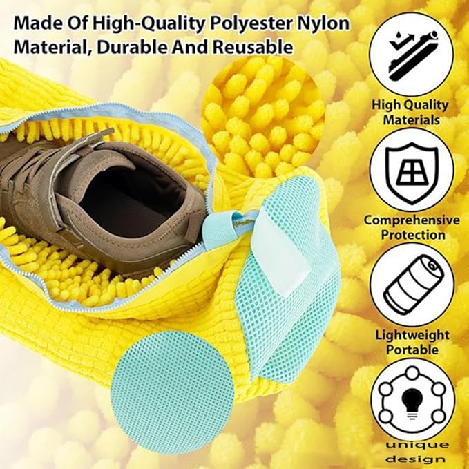 Reusable Shoe Washing Bag for All Types and Sizes of Shoes (1pc Yellow)