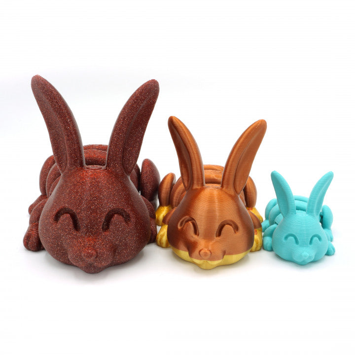 🐰 Mini 3D Printed Bunny Set – 2 Bunnies (One Big, One Small) – Random Colors