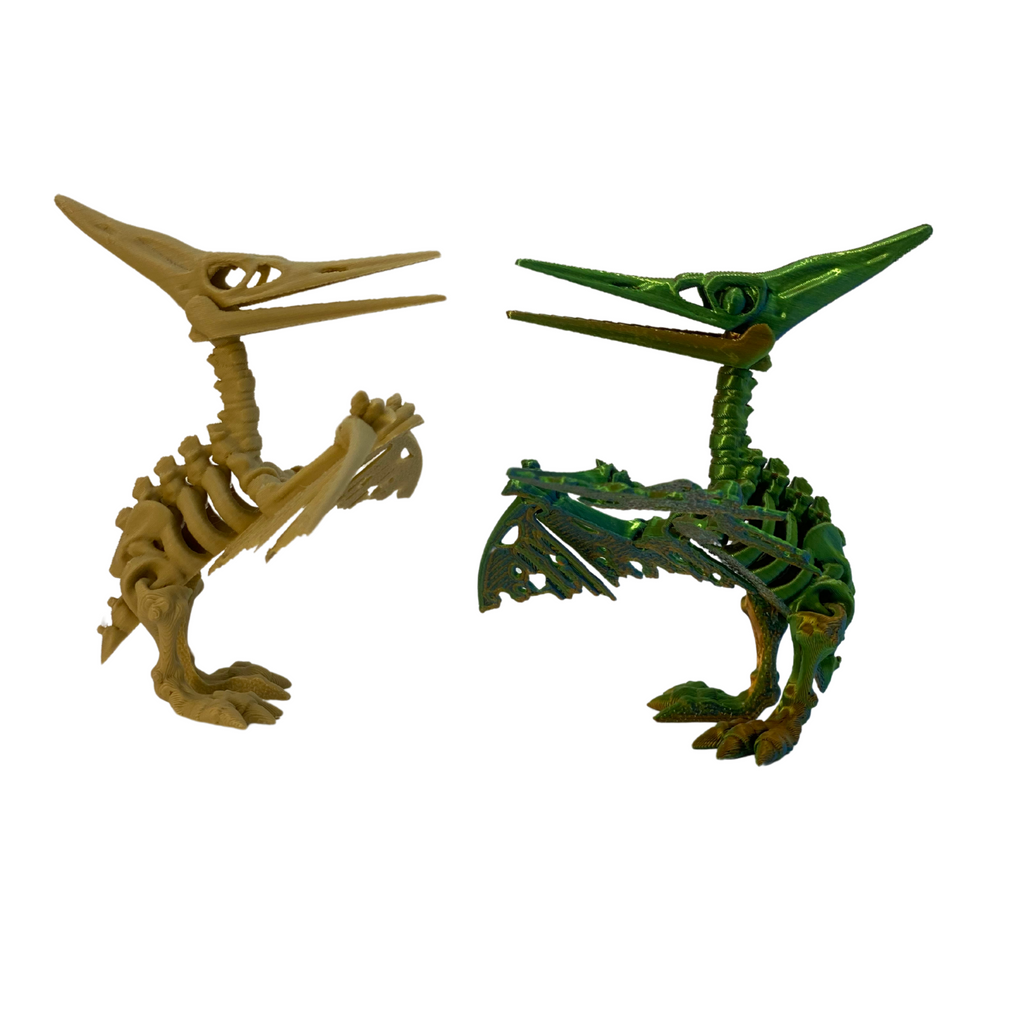 3D Printed Articulated Pteranodon Skeleton – 3" Tall – Random Color
