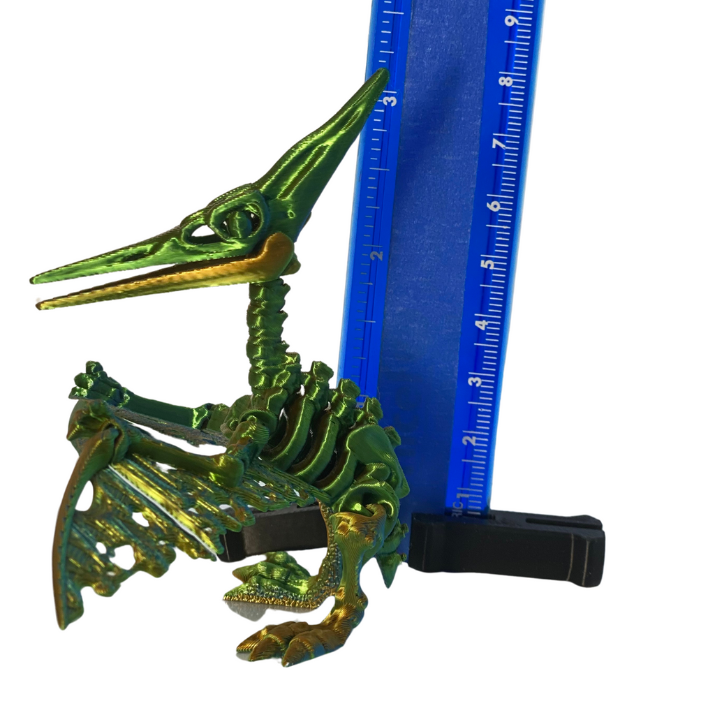 3D Printed Articulated Pteranodon Skeleton – 3" Tall – Random Color