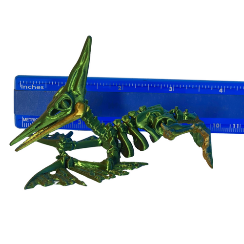 3D Printed Articulated Pteranodon Skeleton – 3" Tall – Random Color