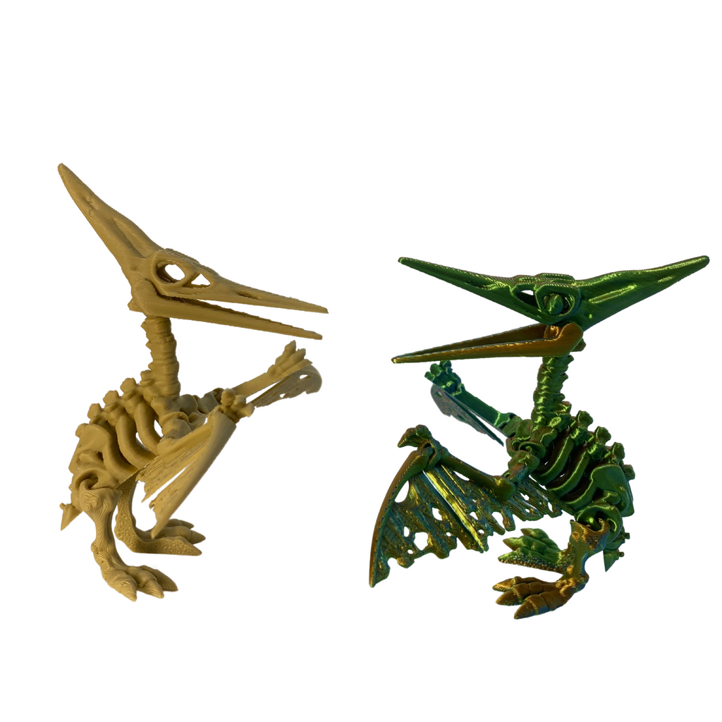 3D Printed Articulated Pteranodon Skeleton – 3" Tall – Random Color