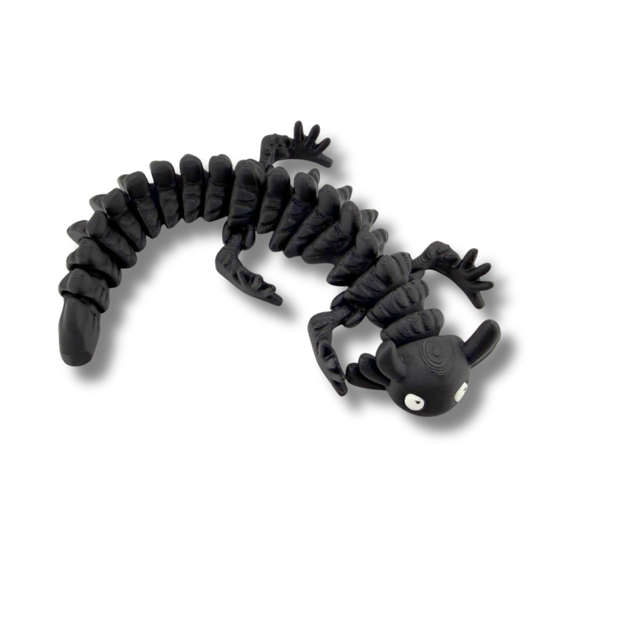 BuildInk Articulated Axolotl Black 8 Inch 3D Printed Flexible Figure