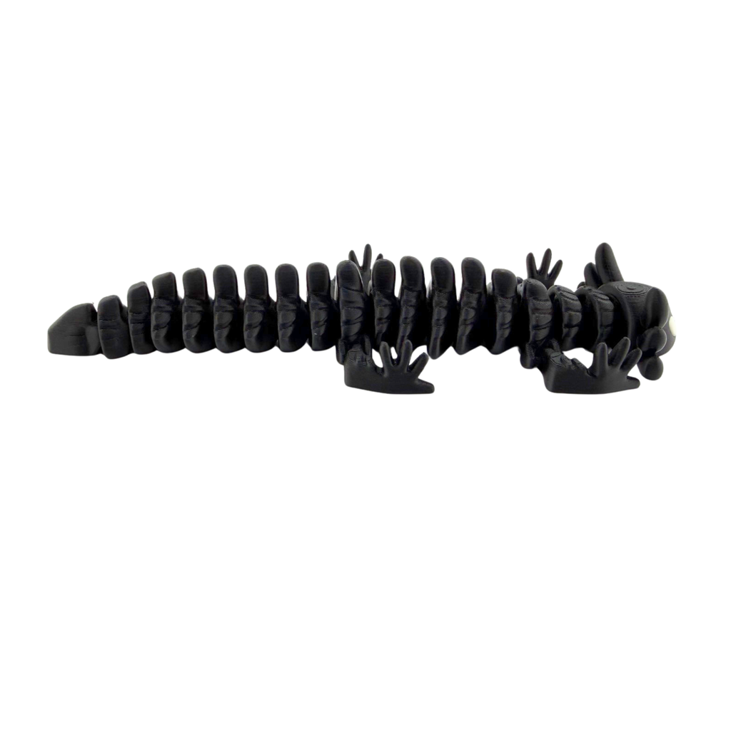 BuildInk Articulated Axolotl Black 8 Inch 3D Printed Flexible Figure