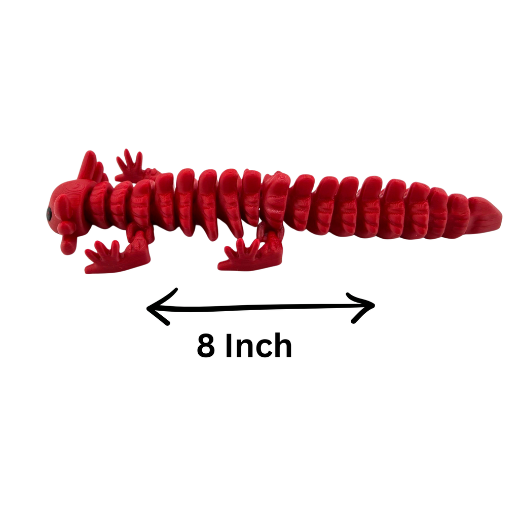 BuildInk Articulated Axolotl Red 8 Inch 3D Printed Flexible Figure