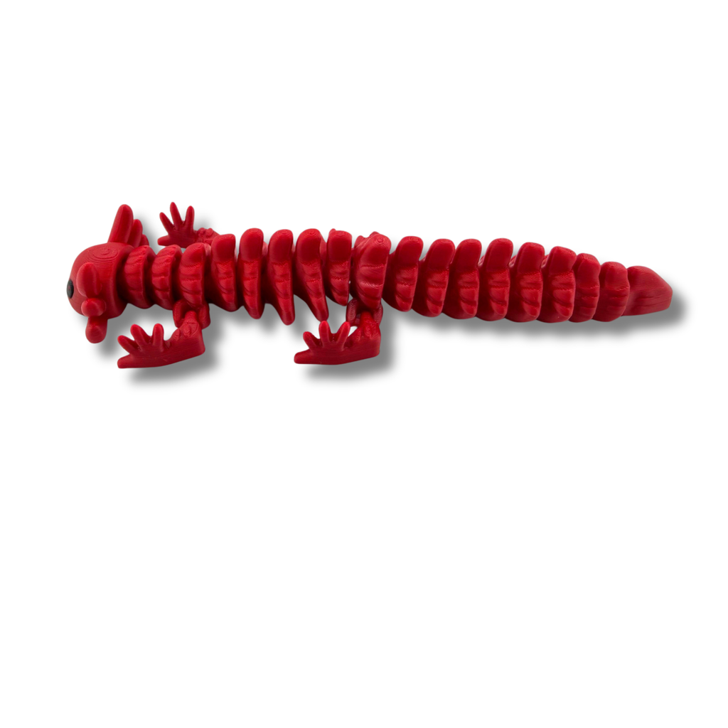 BuildInk Articulated Axolotl Red 8 Inch 3D Printed Flexible Figure