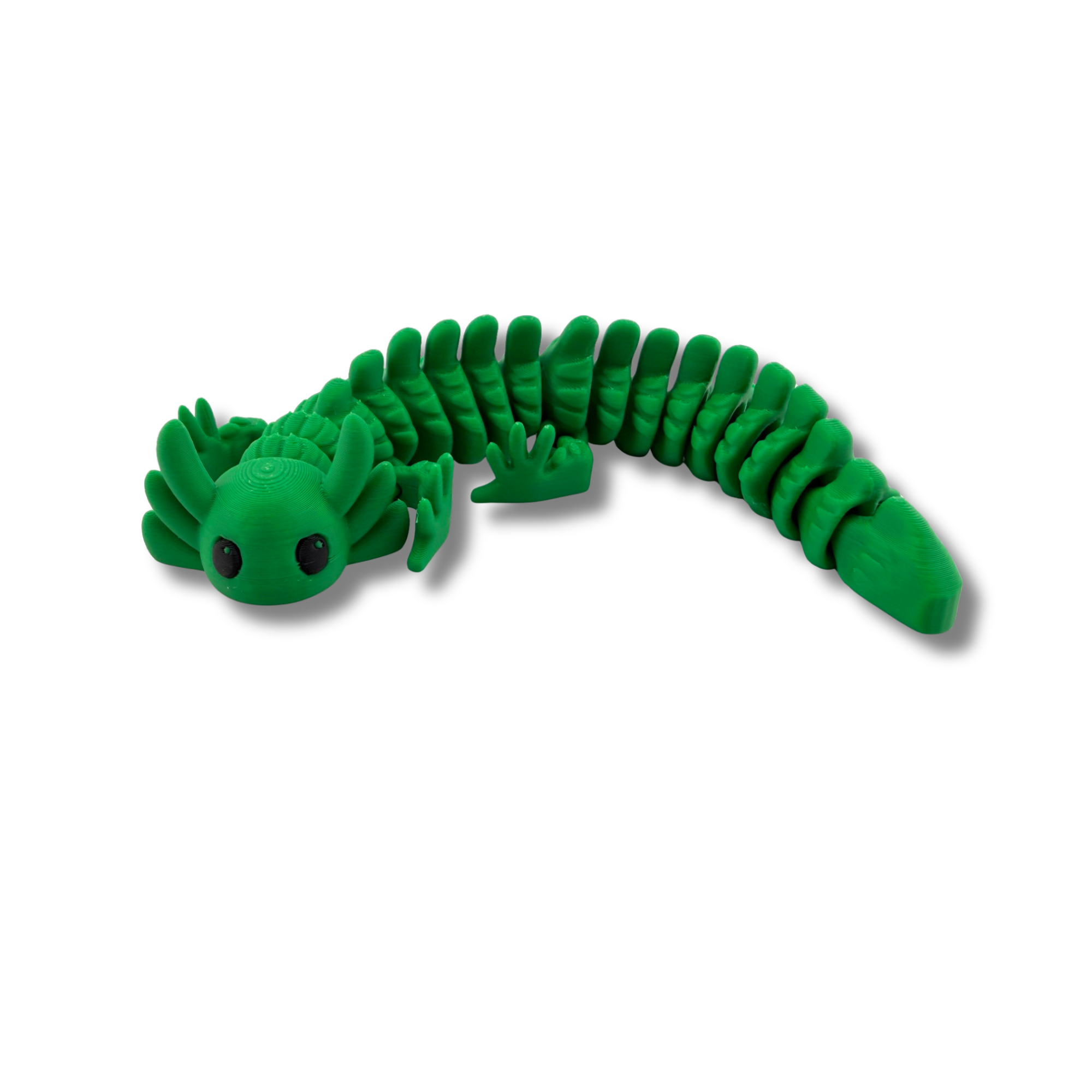 BuildInk Articulated Axolotl Green 8 Inch 3D Printed Flexible Figure
