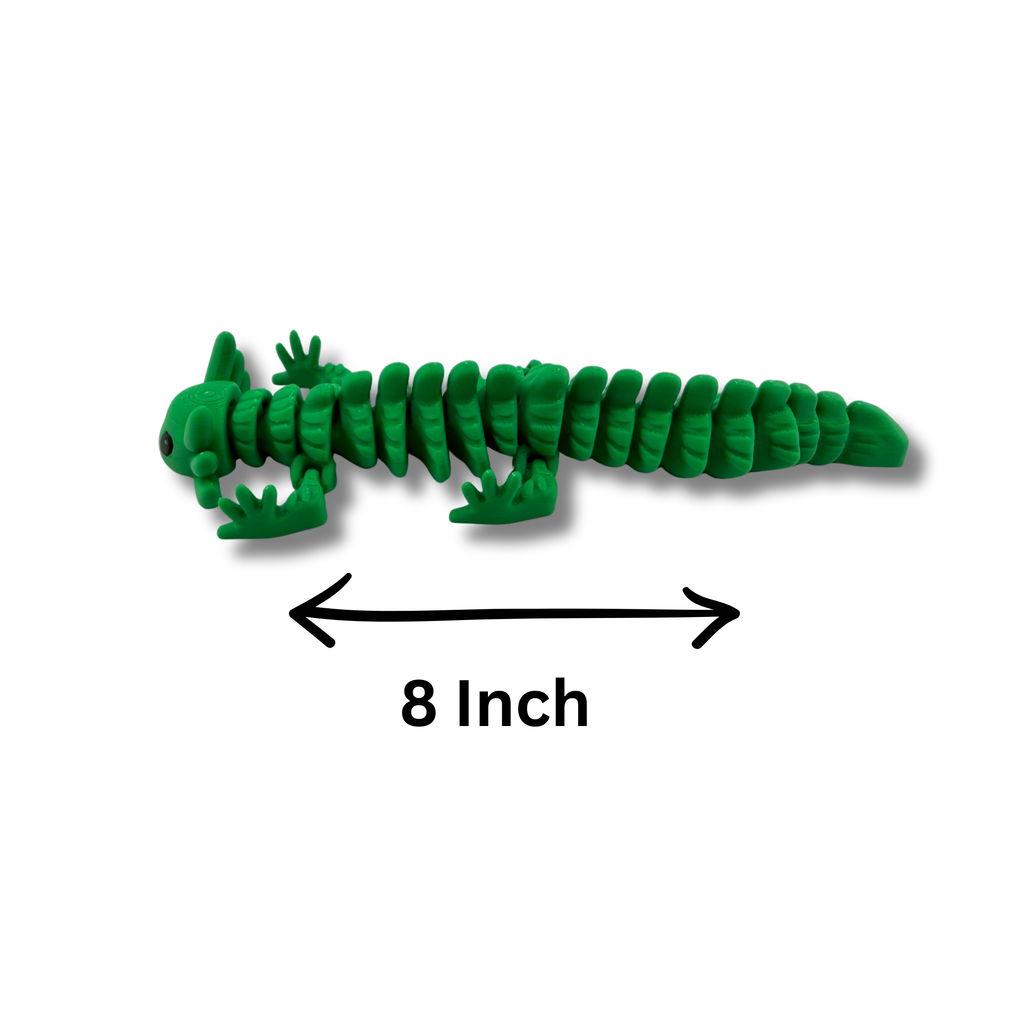 BuildInk Articulated Axolotl Green 8 Inch 3D Printed Flexible Figure