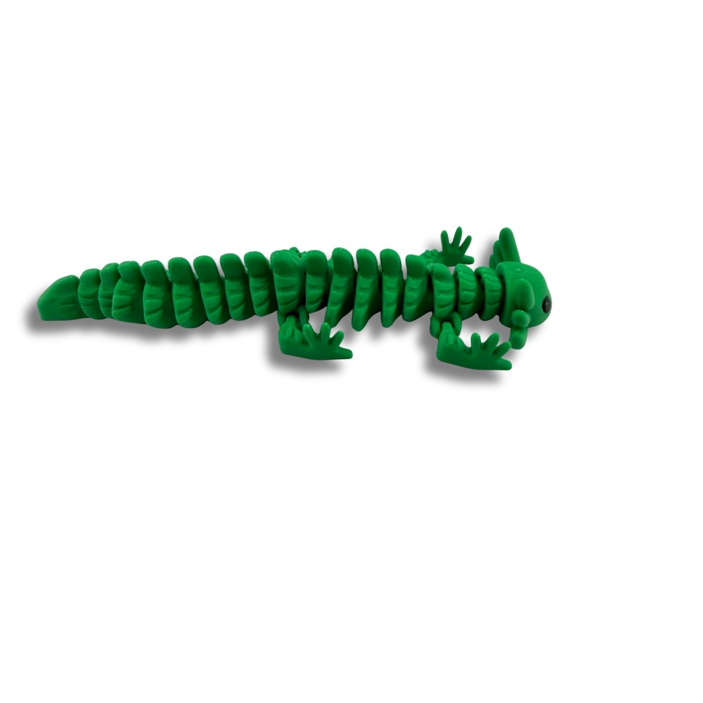 BuildInk Articulated Axolotl Green 8 Inch 3D Printed Flexible Figure