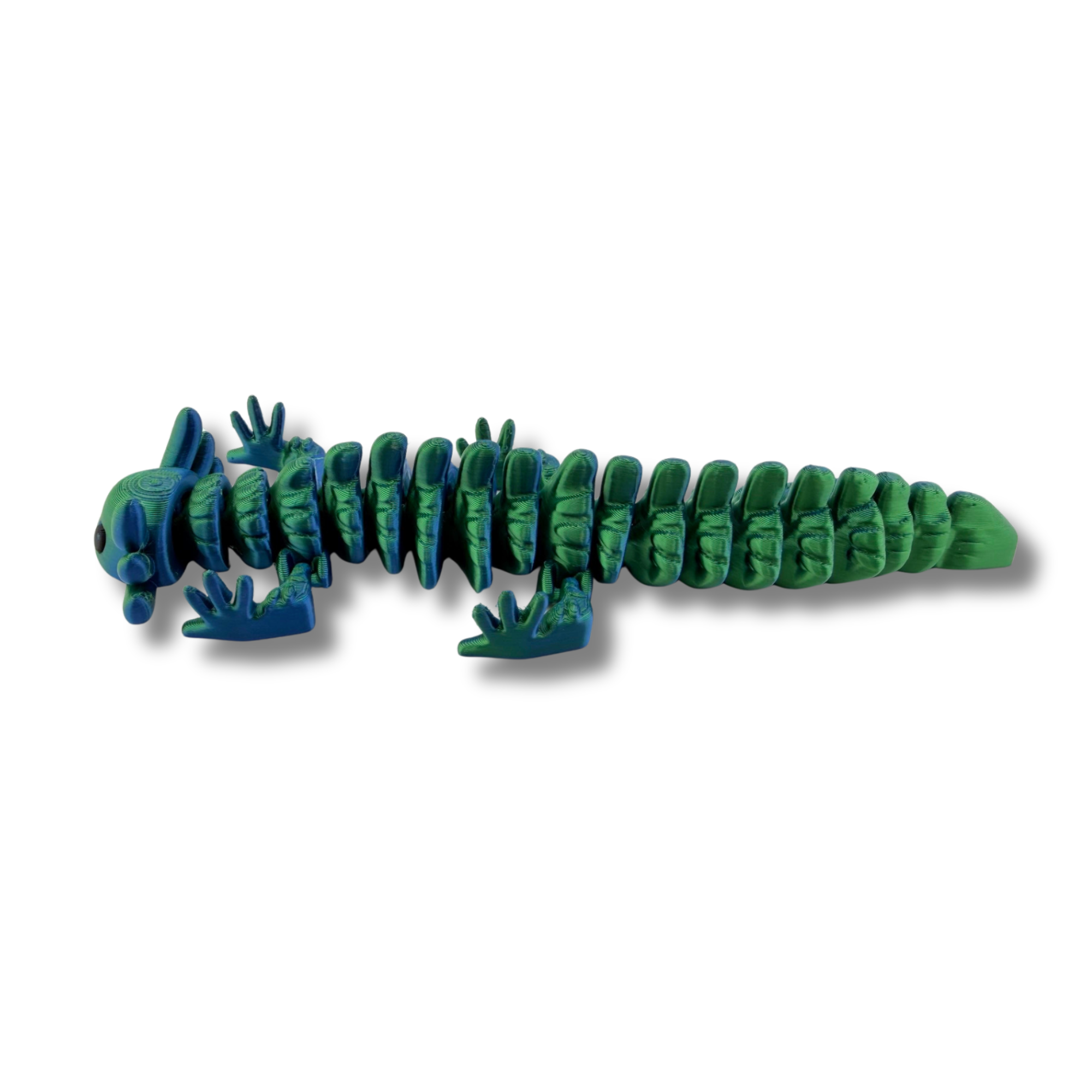 BuildInk Articulated Axolotl Blue Green Multicolor 8 Inch 3D Printed Flexible Figure