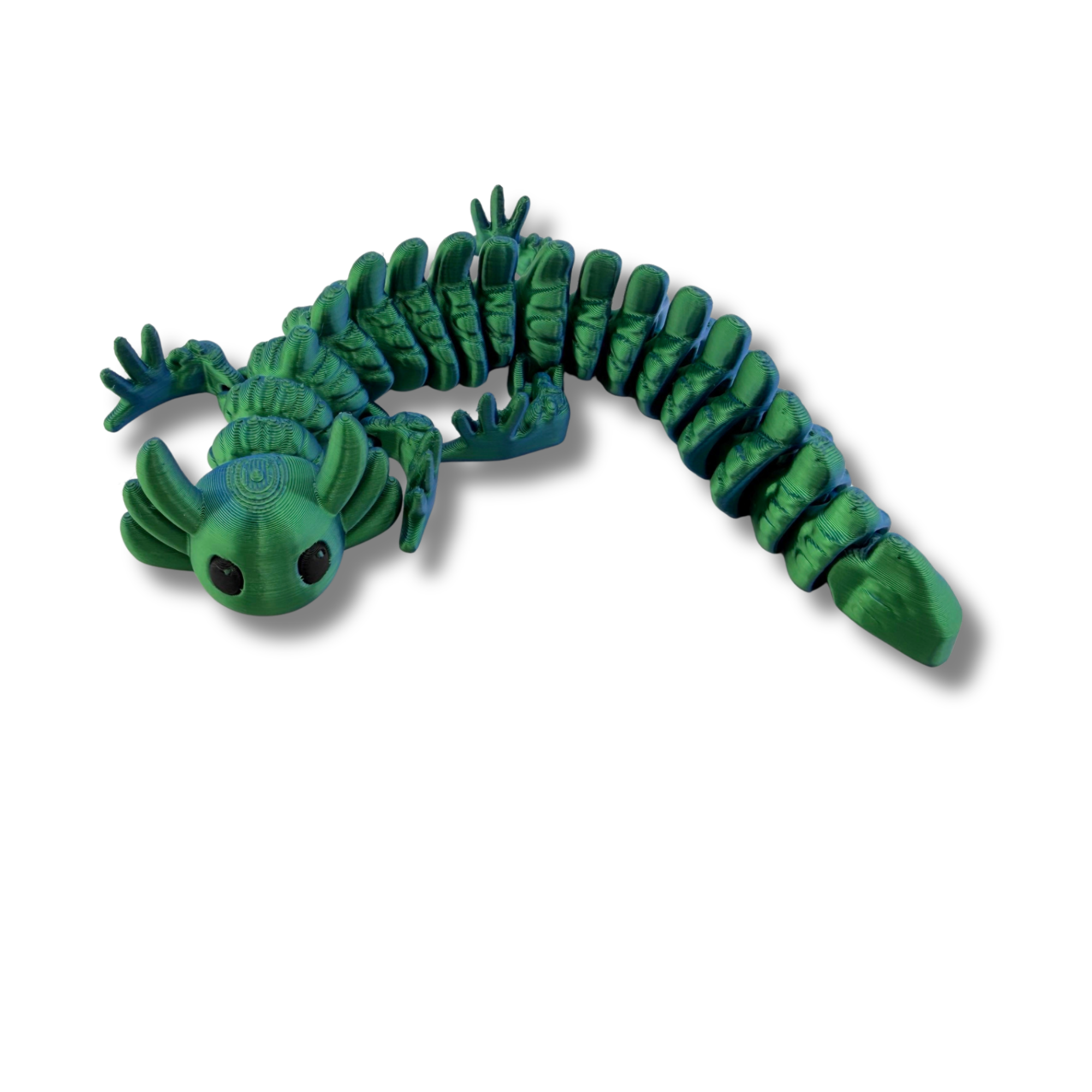 BuildInk Articulated Axolotl Blue Green Multicolor 8 Inch 3D Printed Flexible Figure