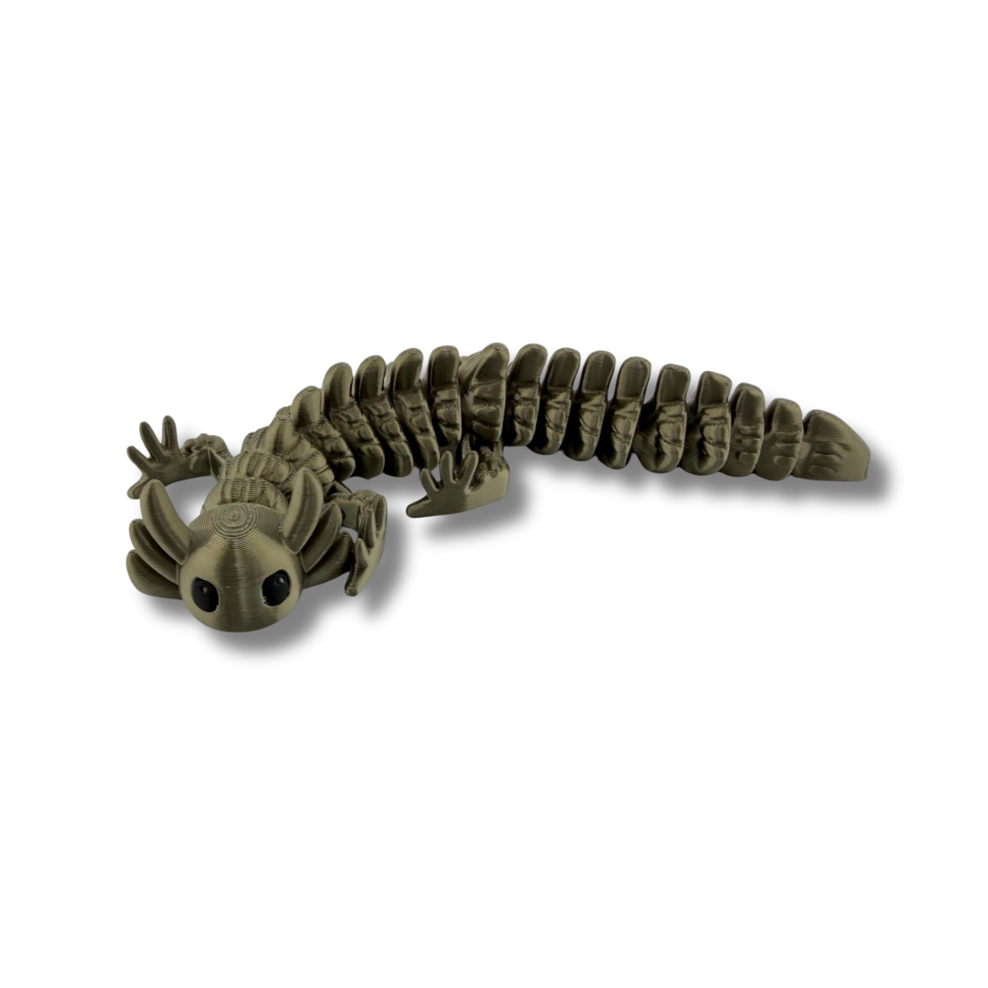 BuildInk Articulated Axolotl Tan 8 Inch 3D Printed Flexible Figure