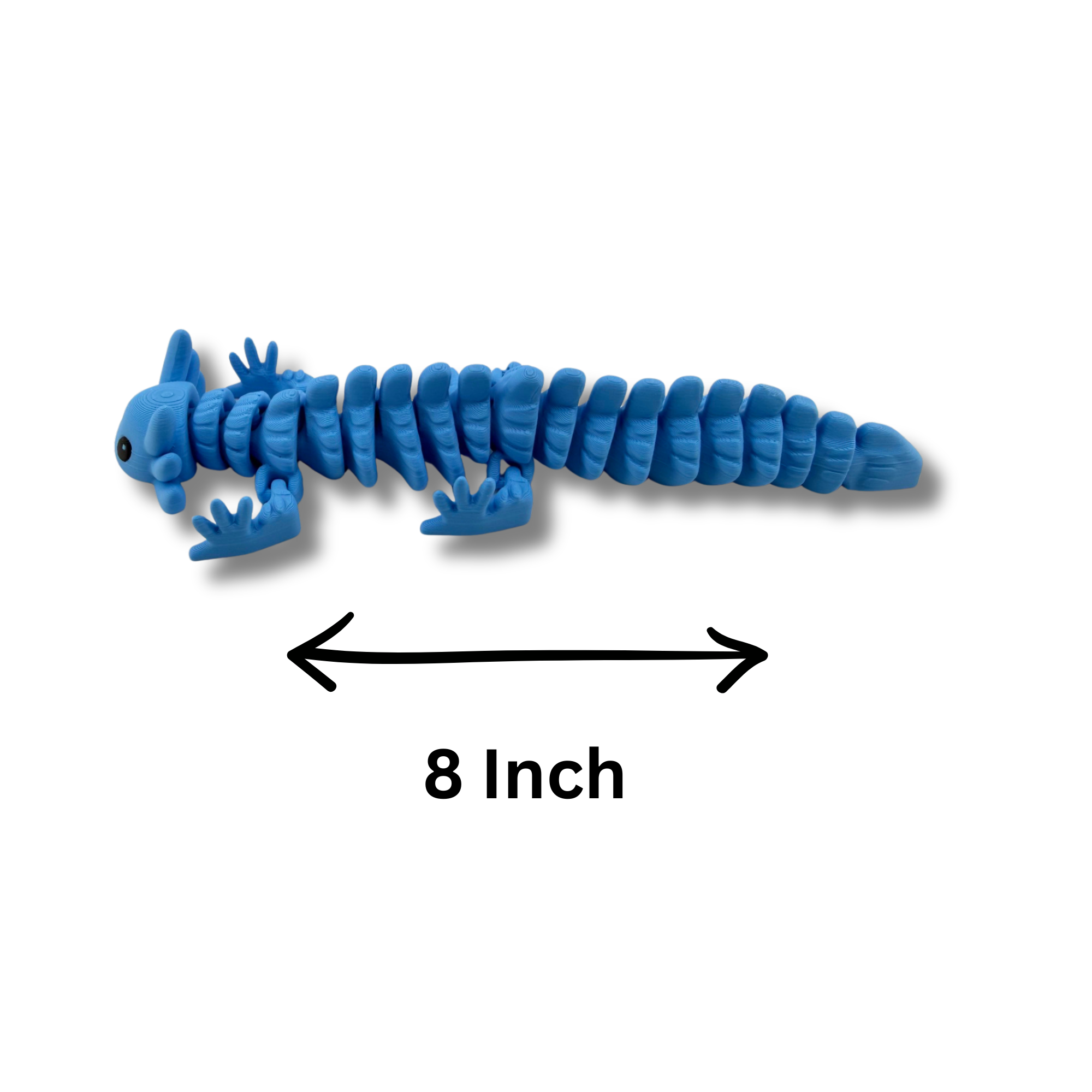BuildInk Articulated Axolotl Blue 8 Inch 3D Printed Flexible Figure