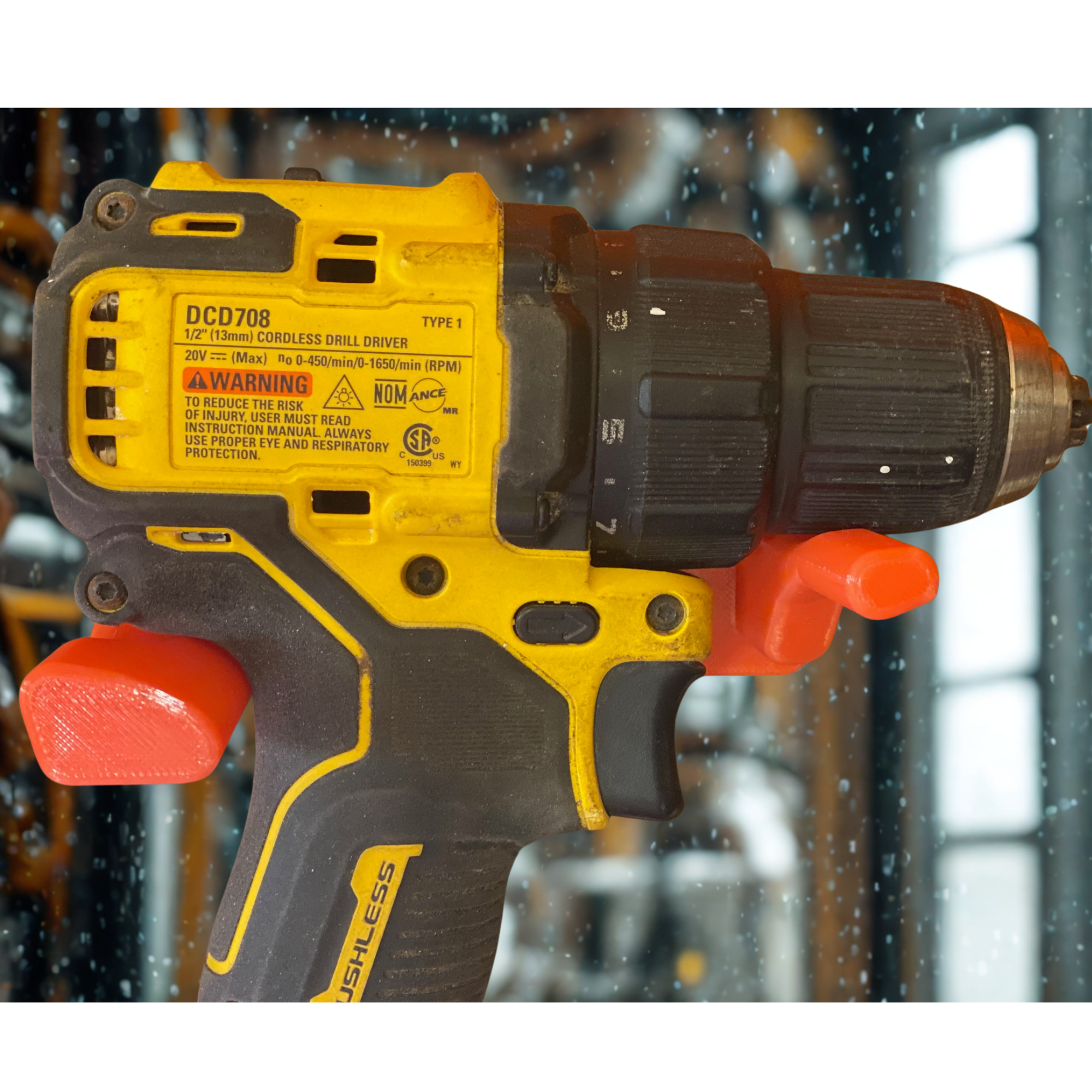 BuildInk Drill Holder Clip – 1 Pair (2 Pieces) – Compatible with DeWalt 20V – 3D Printed Tool Mount