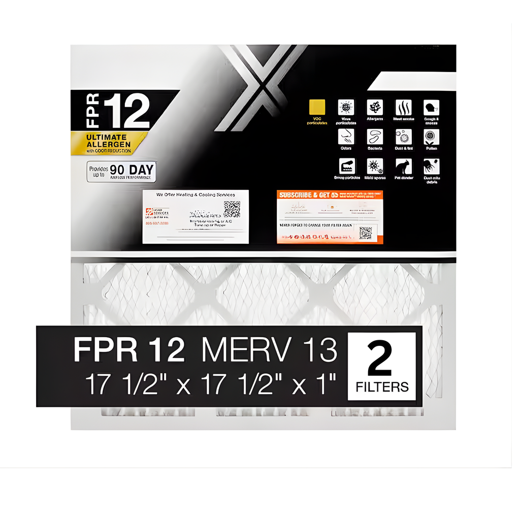17.5x17.5x1 2-pack of MERV 12 Air Filters