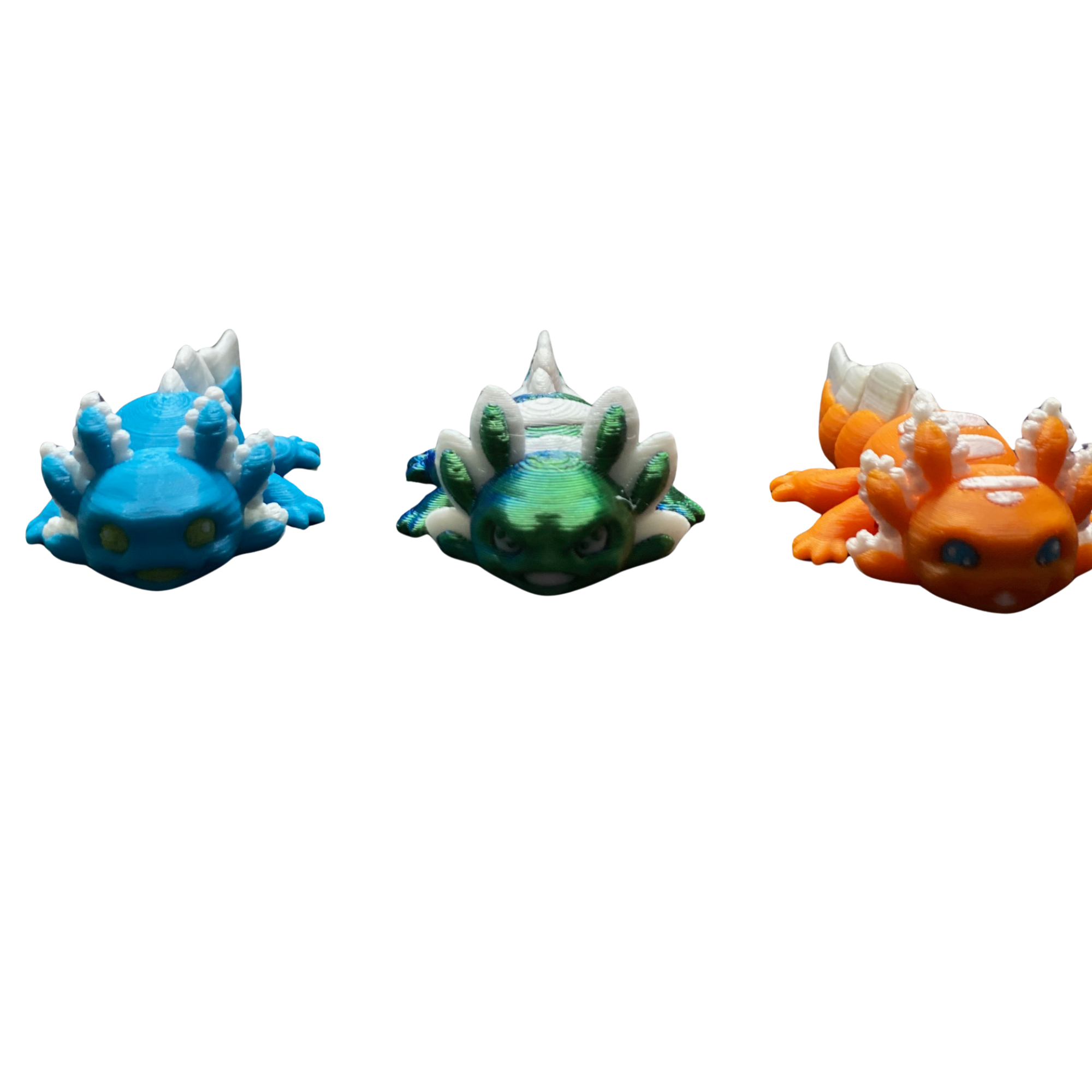 BuildInk 3-Pack Cute Articulated Axolotl Fidget Toys