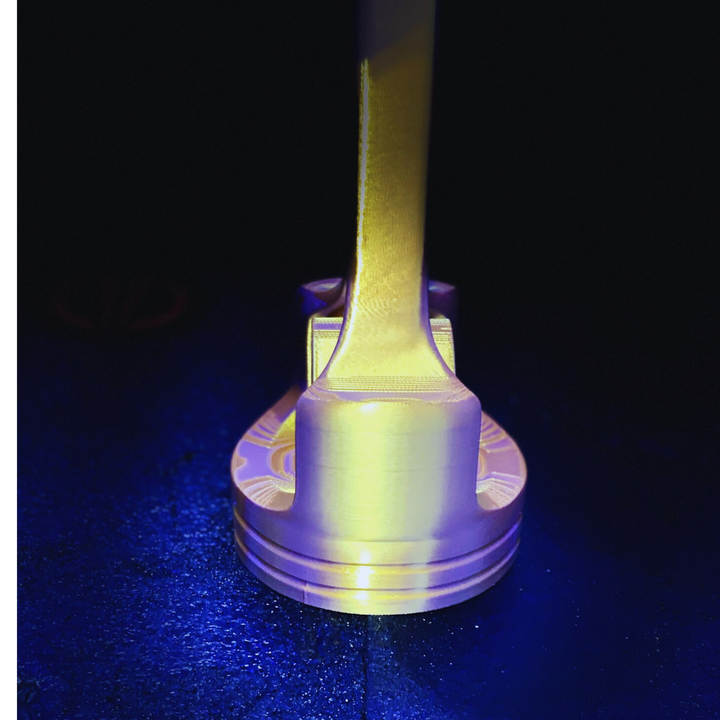 Metallic Gold Skull Piston Headphone Stand | Gaming Headset Holder | Unique Desk Decor/Man Cave Trophy