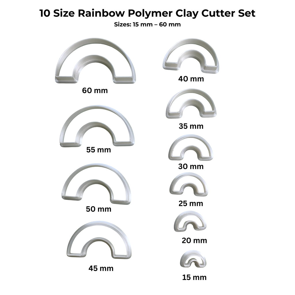 10 Size Rainbow Polymer Clay Cutter Set 15-60mm Arch Clay Cutters Jewelry