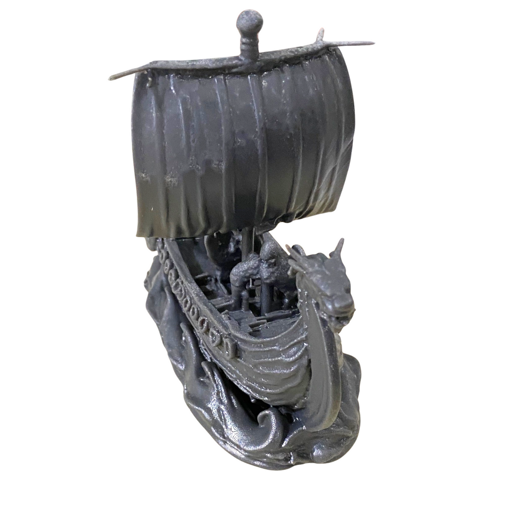 Unpainted Resin Viking Longship Miniature – 3D Printed Collectible – Ready to Paint
