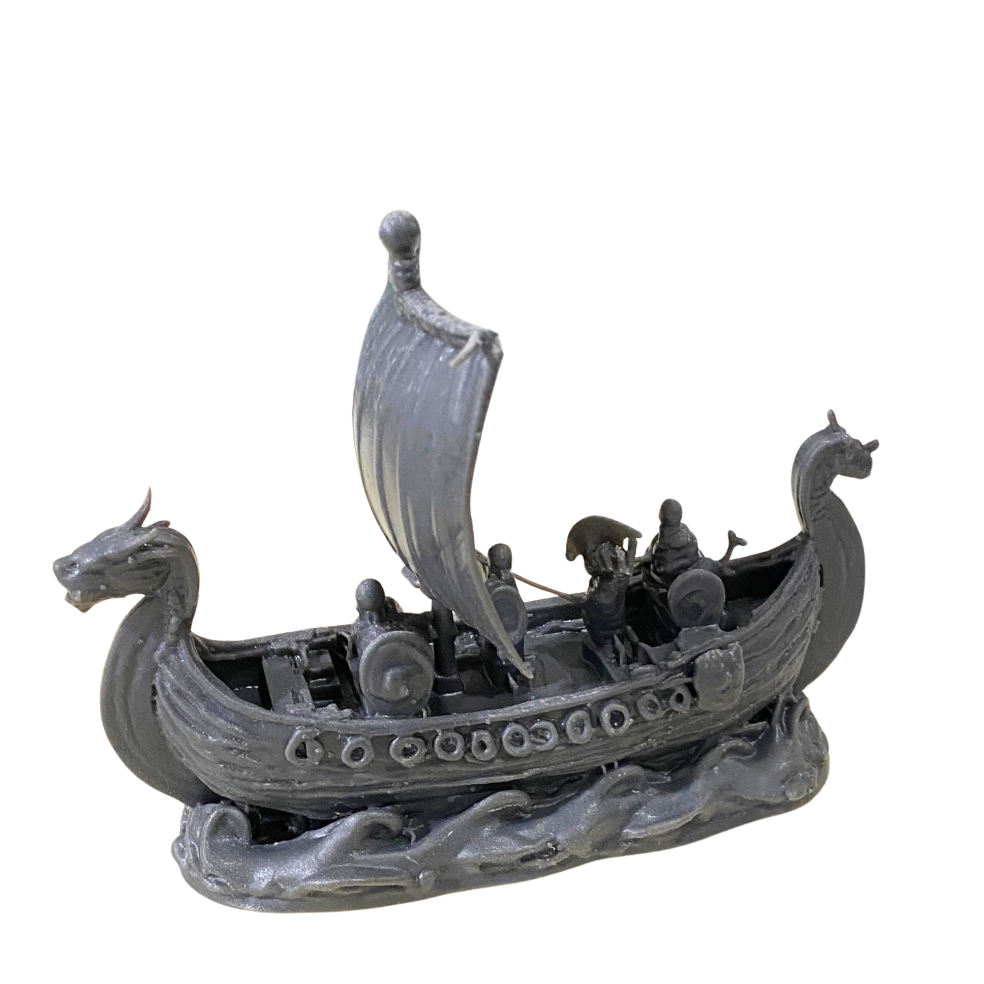 Unpainted Resin Viking Longship Miniature – 3D Printed Collectible – Ready to Paint
