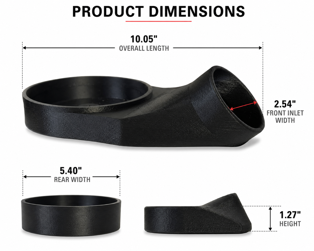 BuildInk™ Low Profile 4-Barrel Carburetor / Throttle Body Air Hat – ASA Black – FiTech EFI Compatible