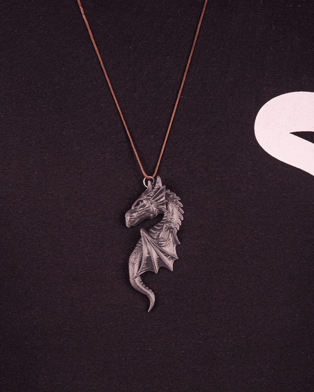 Bonded by Fire Dragon Pendant Necklace – 3D Printed Fantasy Dragon Jewelry – Gothic Mythical Necklace – Unisex