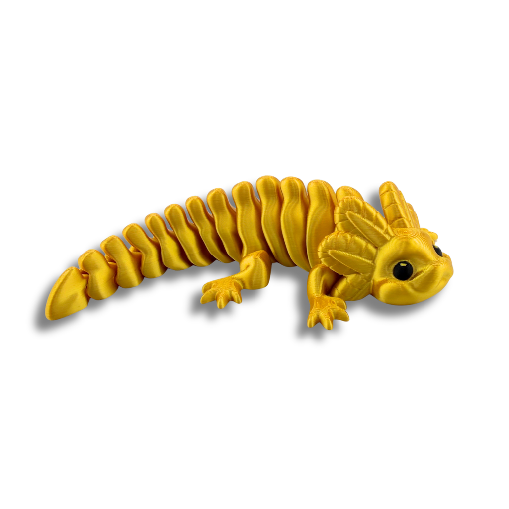 BuildInk 7.5" Articulated Dragon Gold 3D Printed Flexible Collectible Figure