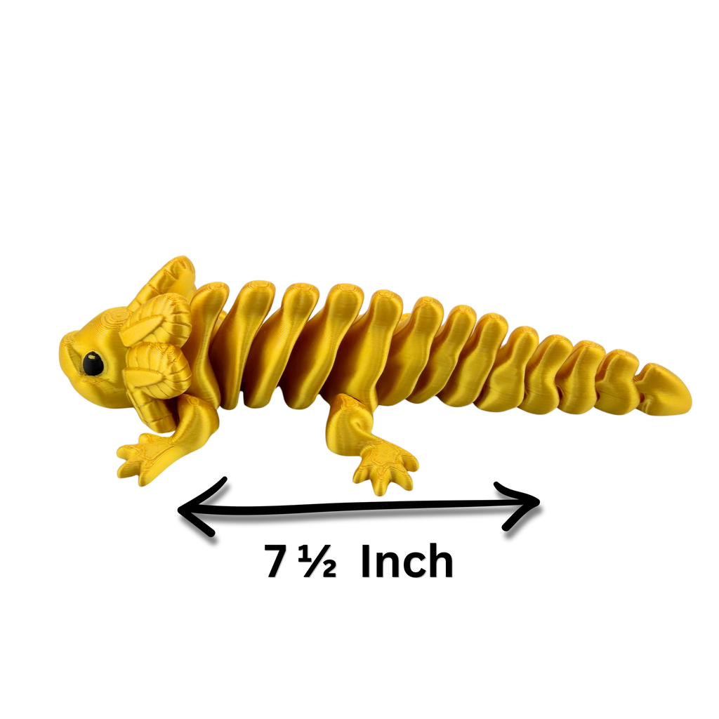 BuildInk 7.5" Articulated Dragon Gold 3D Printed Flexible Collectible Figure