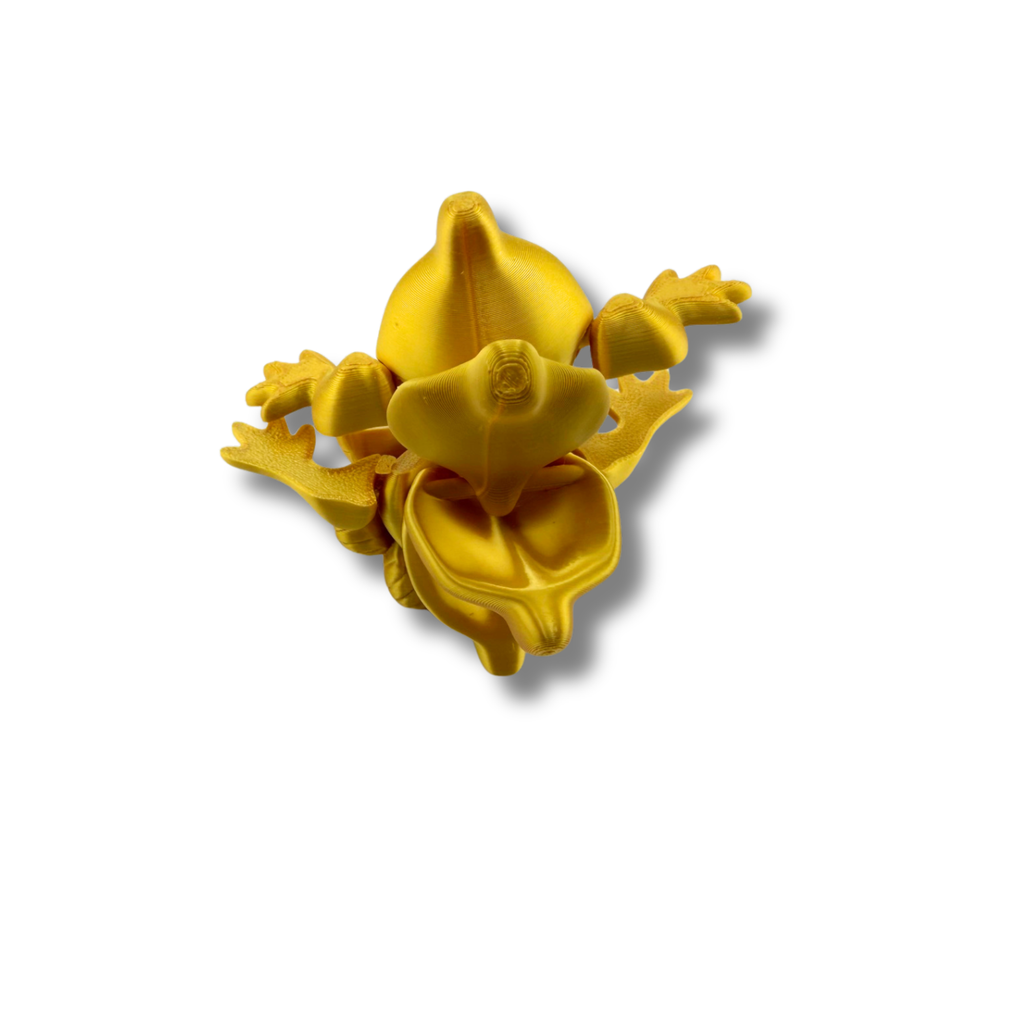 BuildInk 7.5" Articulated Dragon Gold 3D Printed Flexible Collectible Figure
