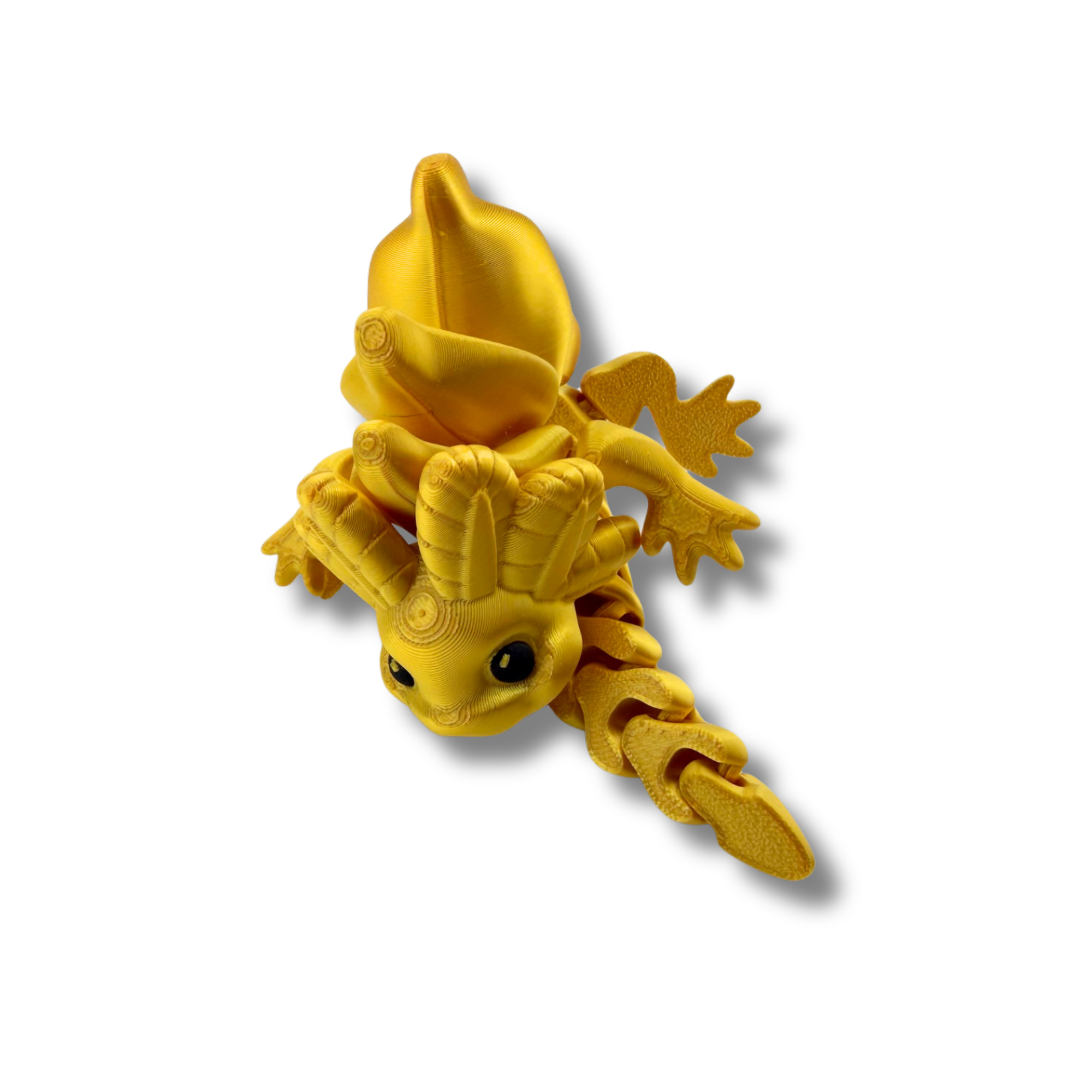 BuildInk 7.5" Articulated Dragon Gold 3D Printed Flexible Collectible Figure