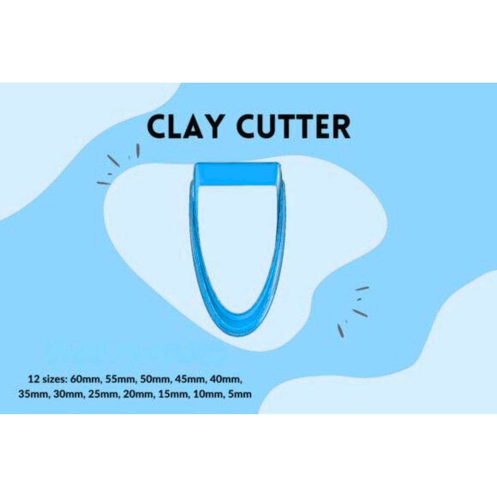 Half Oval Clay Cutter Set – 12 Sizes – 3D Printed in PLA – Polymer Clay Tools