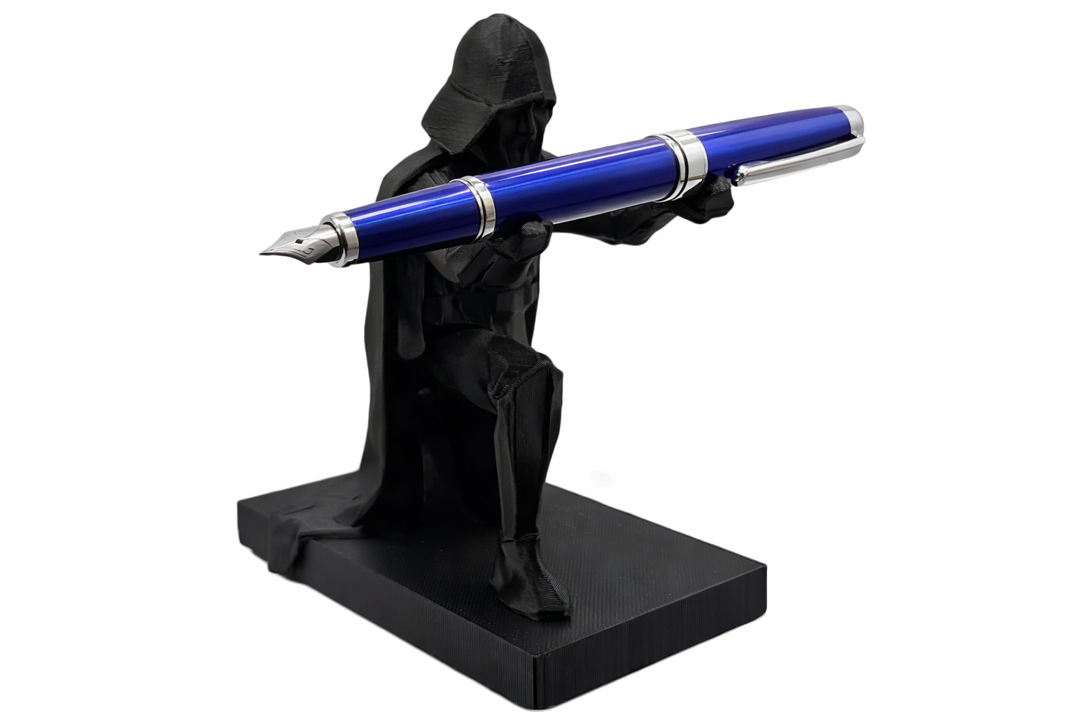 3D Printed Knight Pen Holder Desk Pencil Stand Medieval Office Decor Black