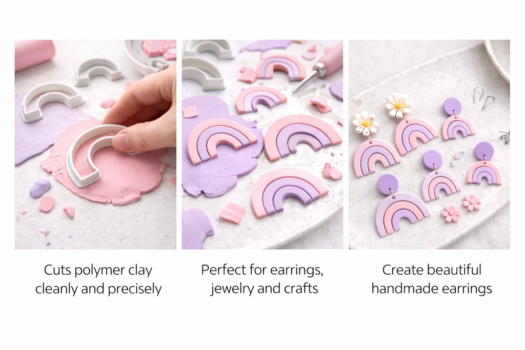 10 Size Rainbow Polymer Clay Cutter Set 15-60mm Arch Clay Cutters Jewelry