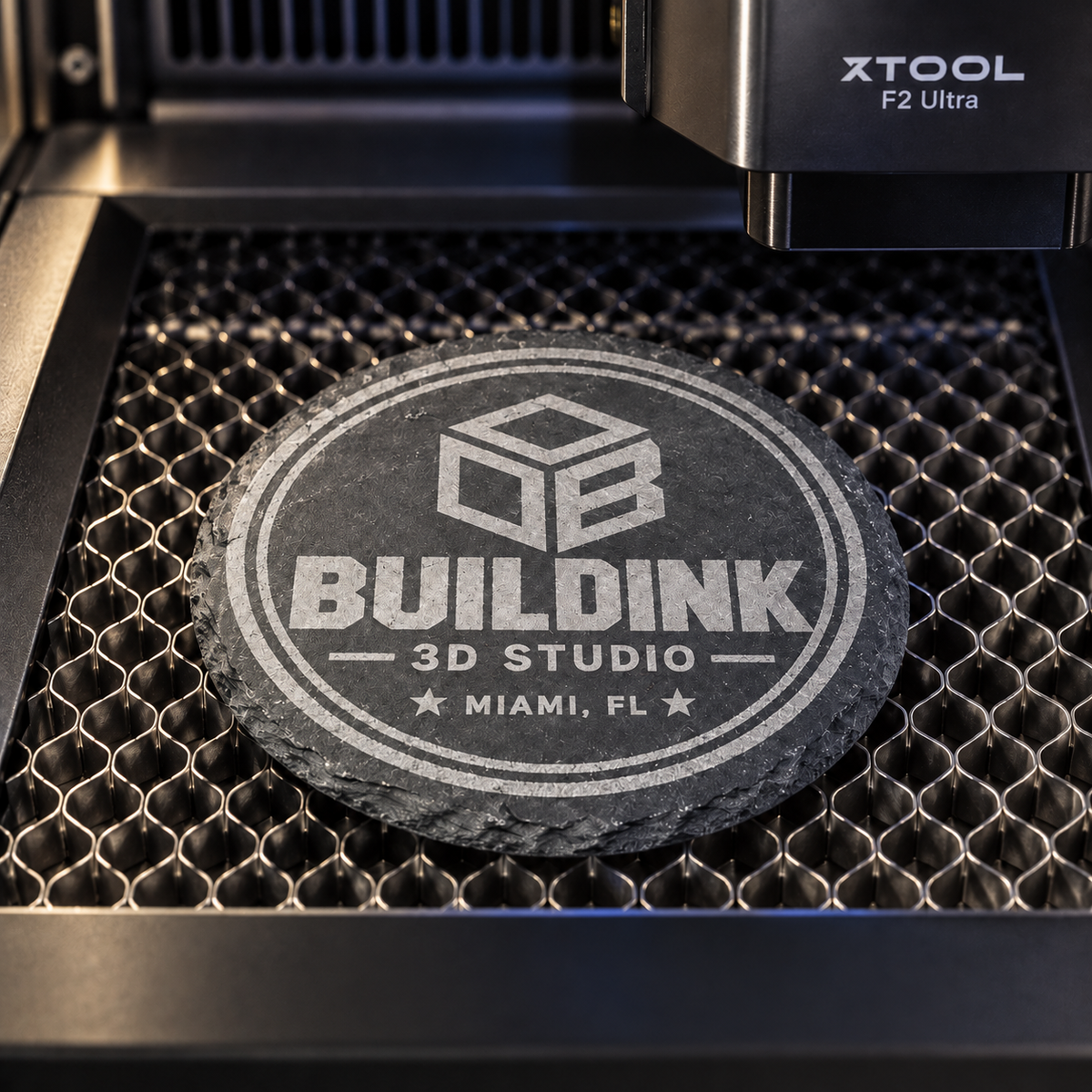 Custom Engraved Slate Coasters – Personalized Business Logo, Round or Square