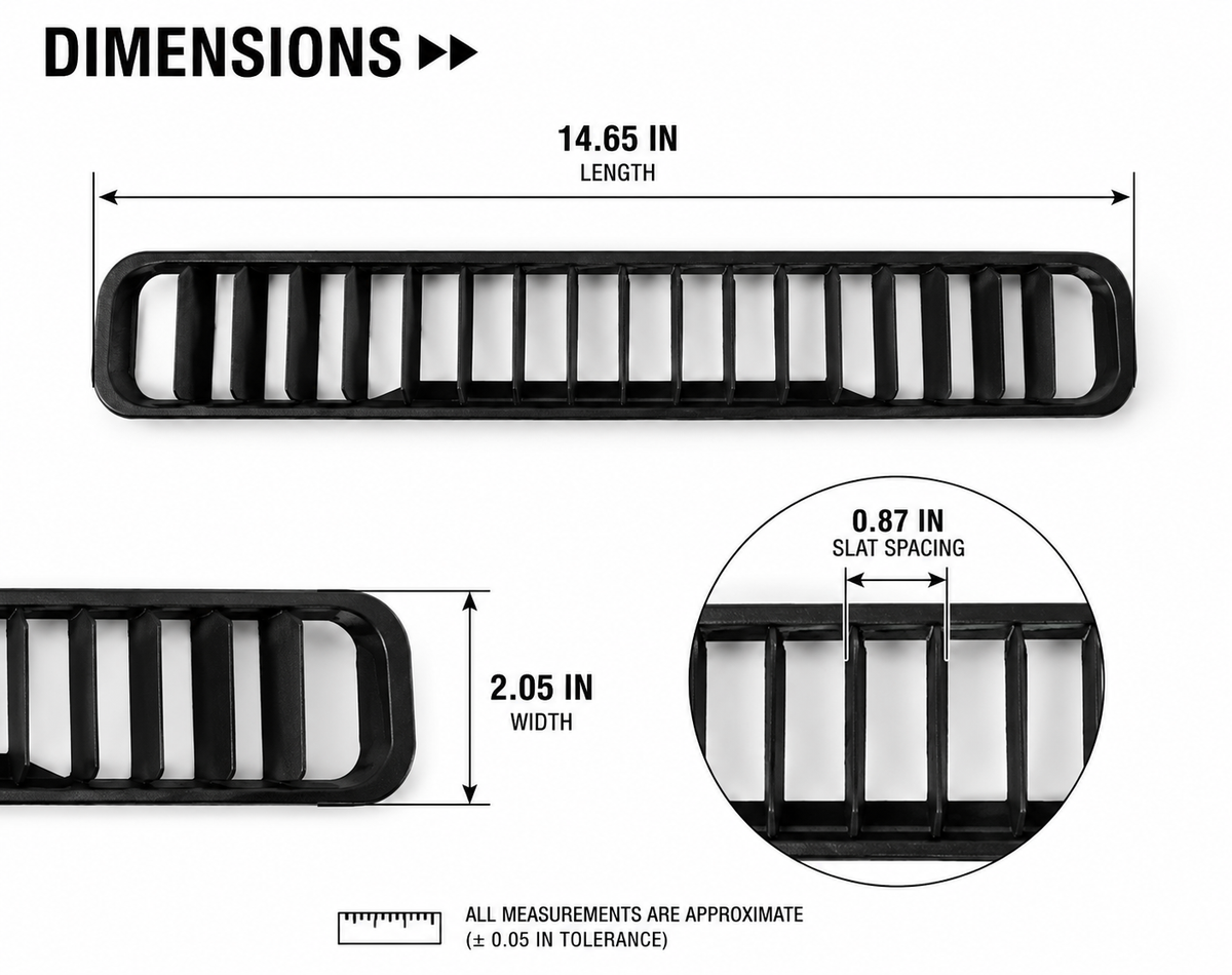 Dashboard Defrost Vent Grille for 1997-2006 Jeep Wrangler TJ LJ Black ASA