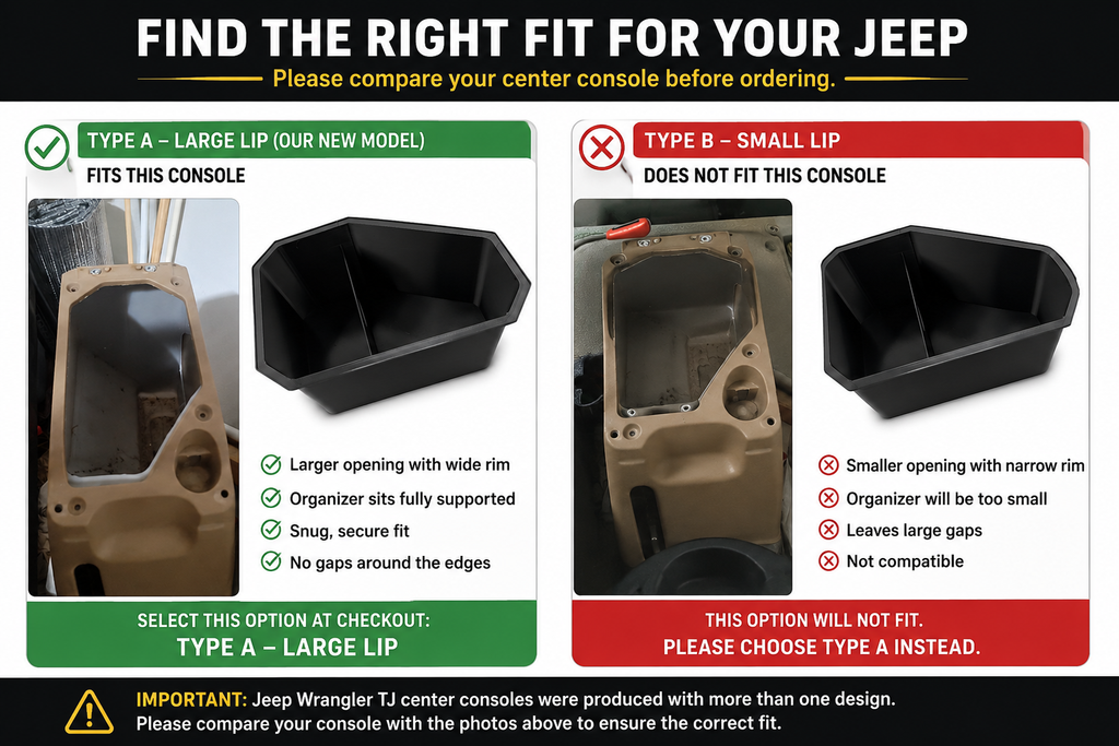 Center Console Organizer Tray for 1997-2006 Jeep Wrangler TJ LJ Storage Insert Black